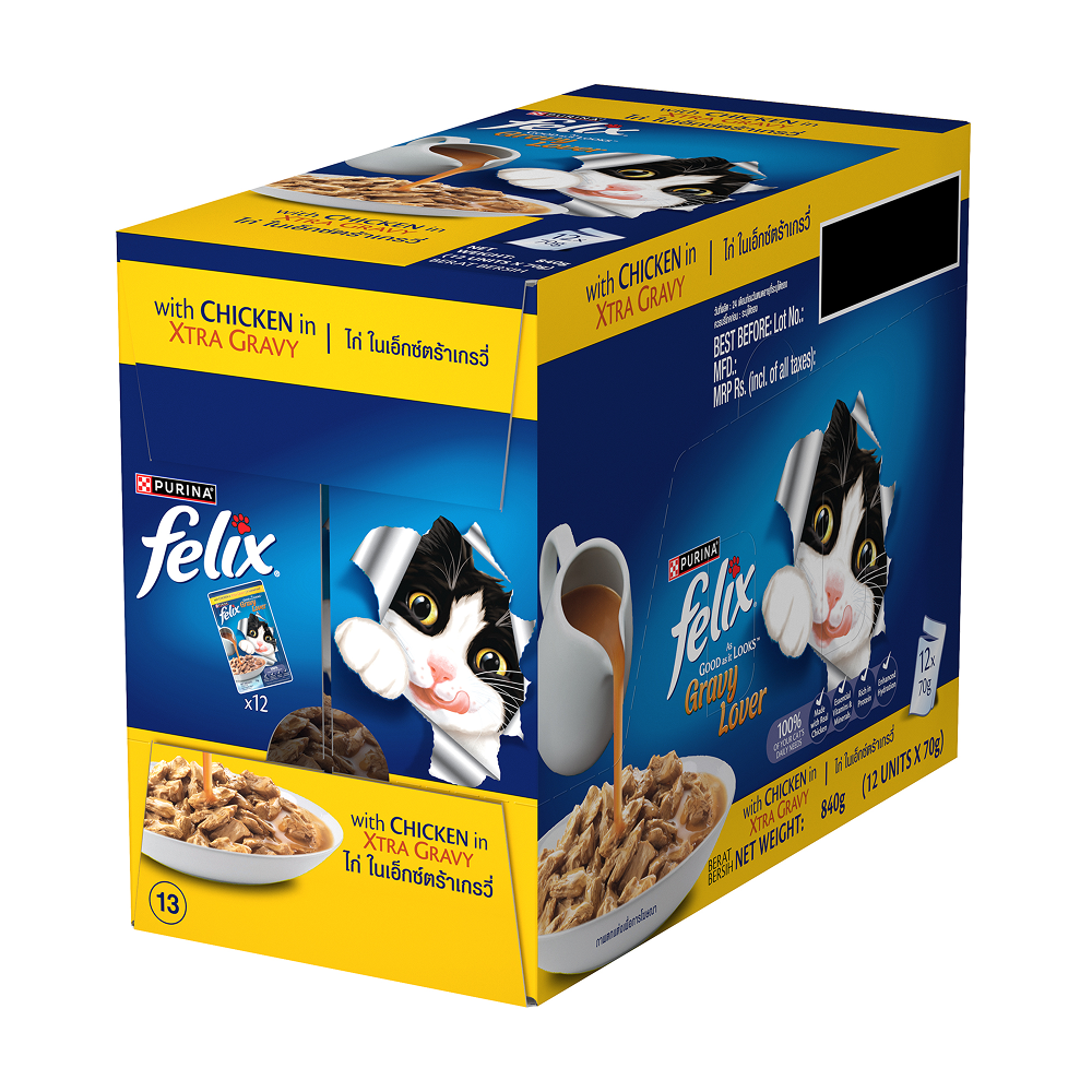Purina Felix Gravy Lover Chicken Chunks Adult Complete and Balanced Cat Wet Food Cats-Wet Food Felix