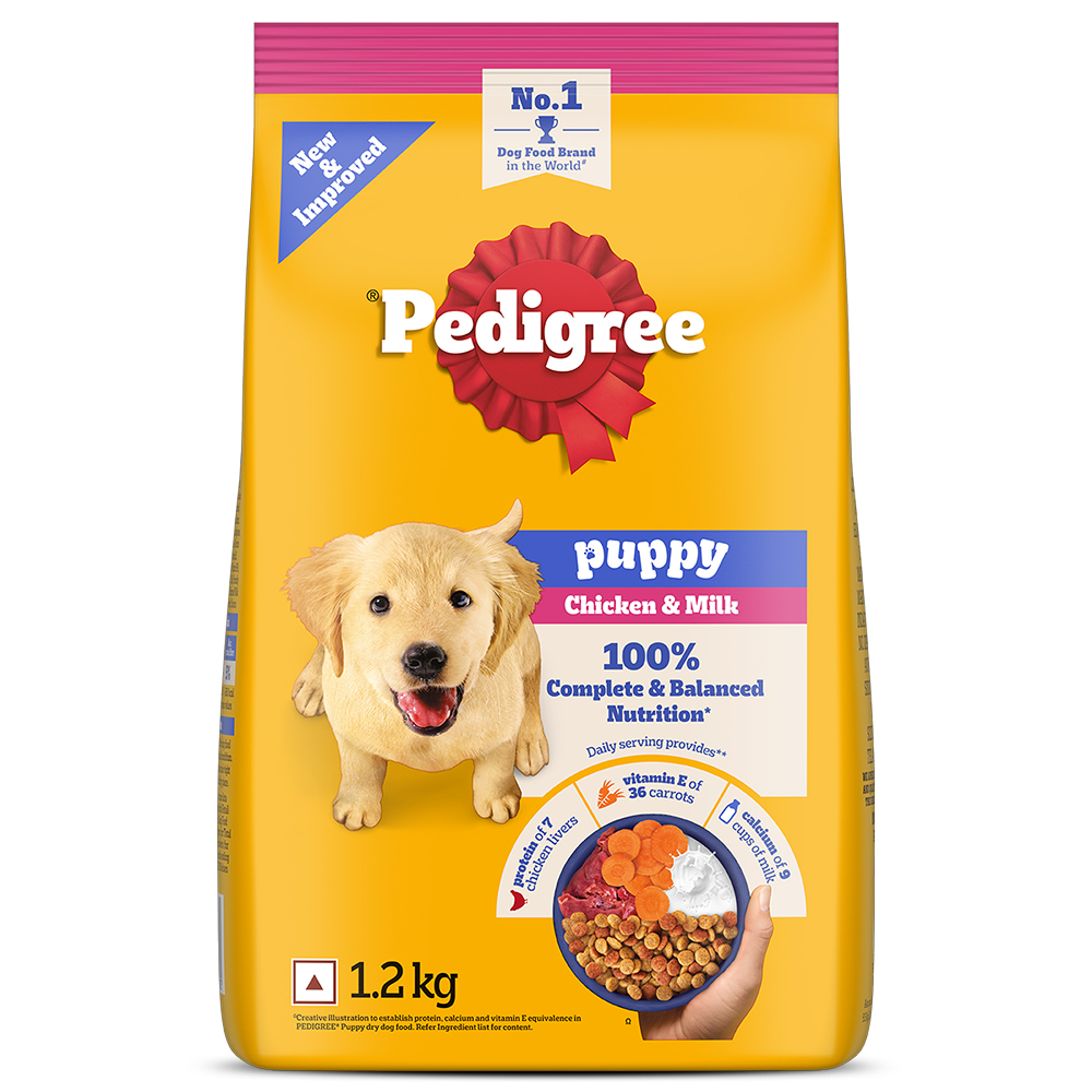 Pedigree Chicken and Milk Puppy Dog Dry Food Dogs- Dry Food Pedigree 1.2kg