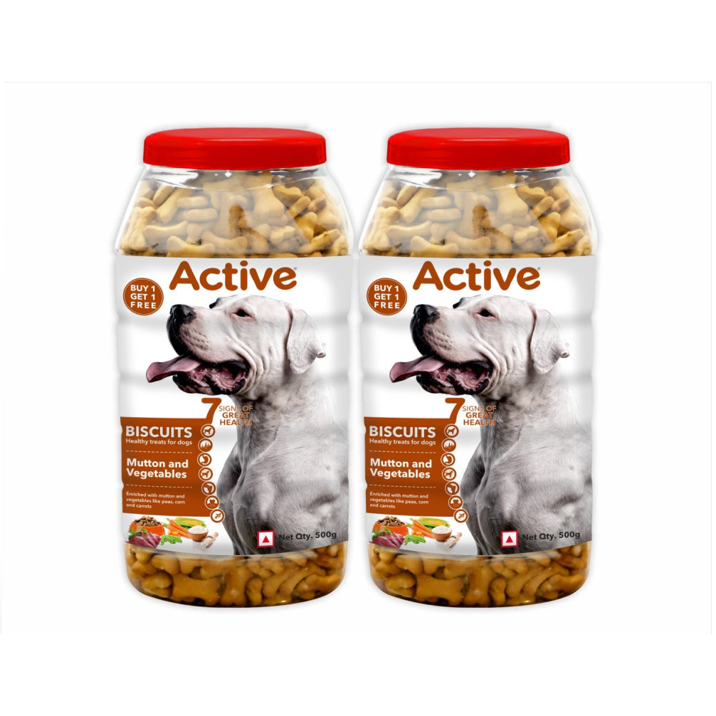Active Mutton & Vegetable Flavour Biscuit Dog Treats (Buy 1 Get 1) Dog Treats + Others Active