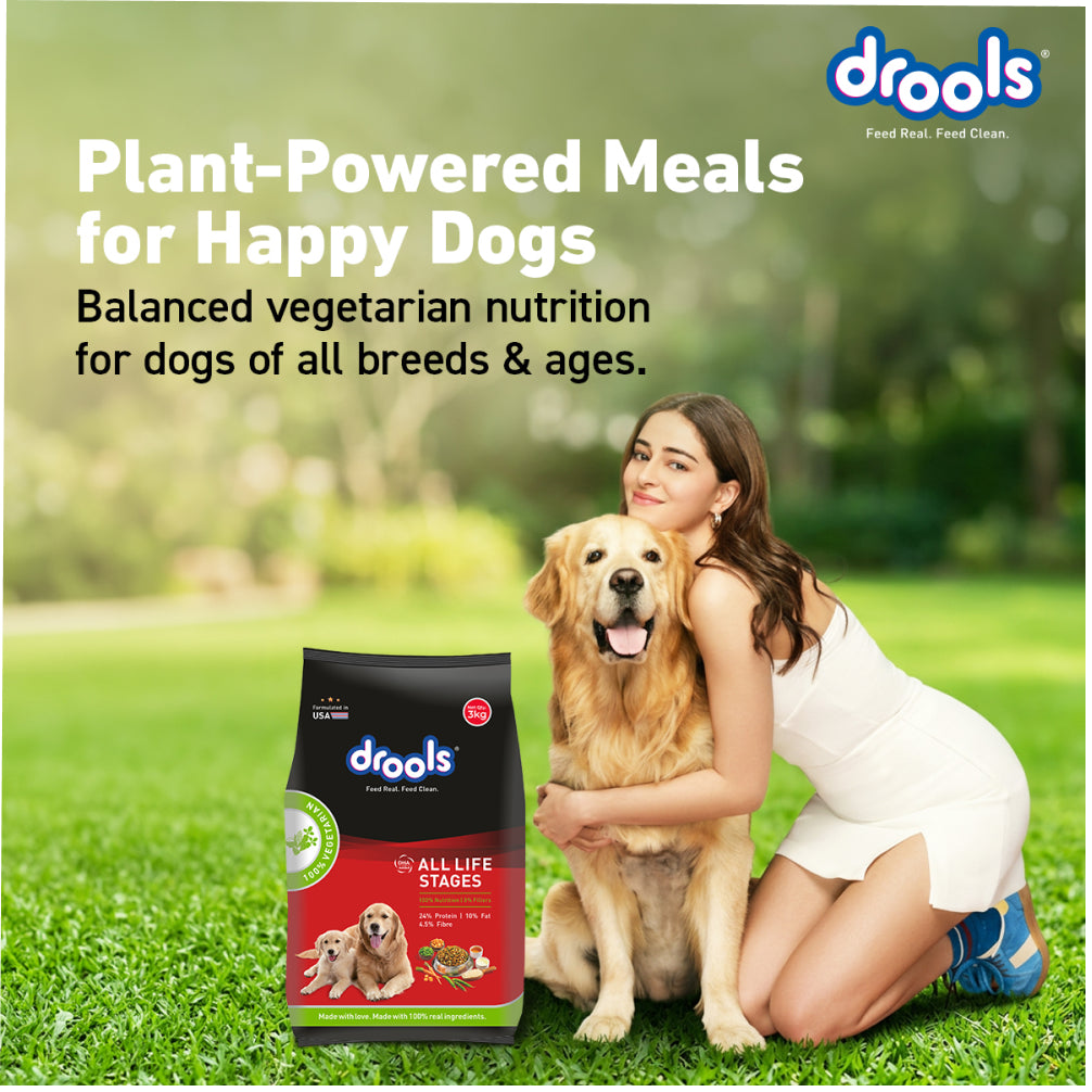 Drools 100% Vegetarian Puppy and Adult Dog Veg Dry Food (All Life Stages) Dogs- Dry Food Drools
