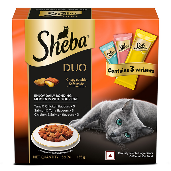 Sheba Duo Tuna & Chicken, Salmon & Tuna, Chicken & Salmon Crunchy Adult Cat Treats