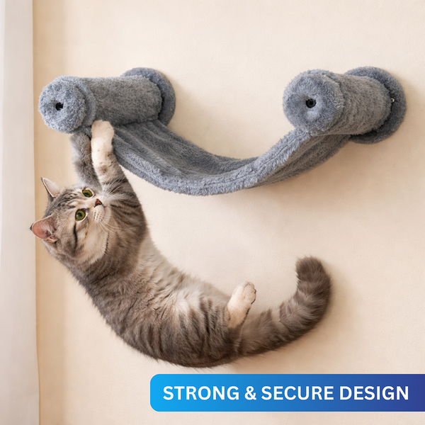 Furrlovers Wall Mounted Hammock with Plush Fabric for Cats (Grey)