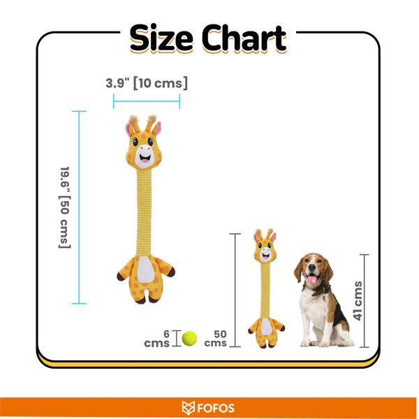 Fofos Giraffe Long Neck Crinkle Plush Toy for Dogs