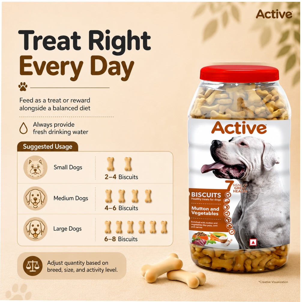 Active Mutton & Vegetable Flavour Biscuit Dog Treats (Buy 1 Get 1) Dog Treats + Others Active