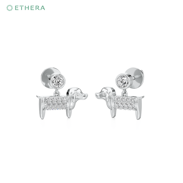 Ethera Canine Couture Earring for Women (White Gold)