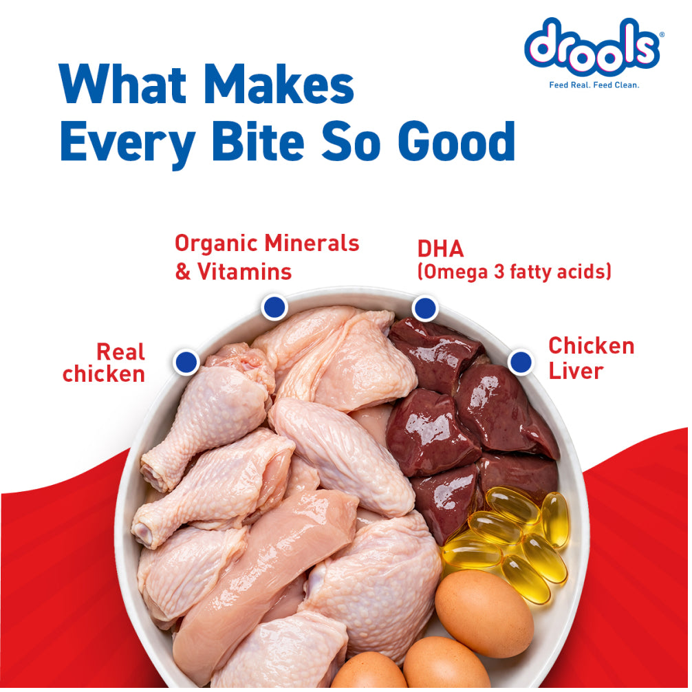 Drools Real Chicken & Chicken Liver Chunks in Gravy Puppy Dog Wet Food Dogs-Wet Food Drools