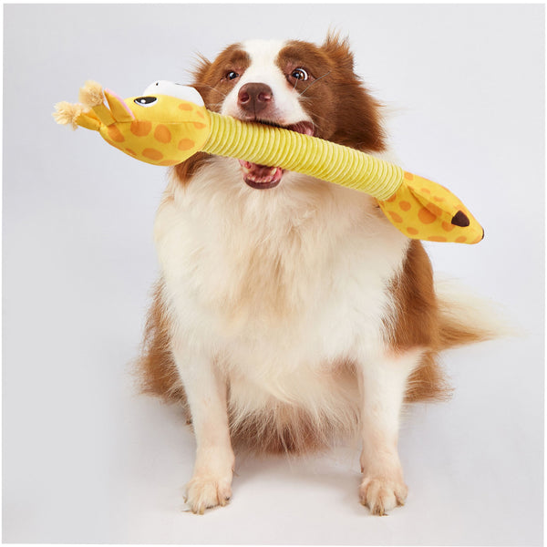 Fofos Giraffe Long Neck Crinkle Plush Toy for Dogs