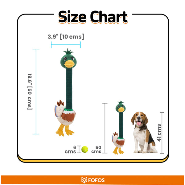 Fofos Mallard Long Neck Crinkle Plush Toy for Dogs