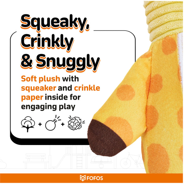 Fofos Giraffe Long Neck Crinkle Plush Toy for Dogs