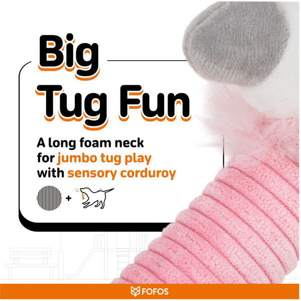 Fofos Flamingo Long Neck Crinkle Plush Toy for Dogs