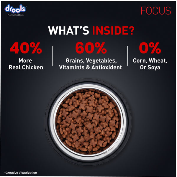 Drools Focus Super Premium Adult Dog Dry Food | Corn & Wheat Free Formula
