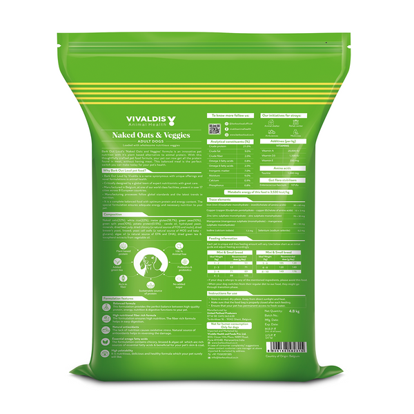 Bark Out Loud Naked Oats & Veggies Veg Mini & Small Breed Adult Dog Dry Food