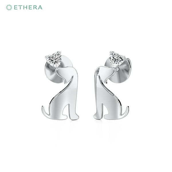 Ethera Pupper Hug Earring for Women (White Gold)