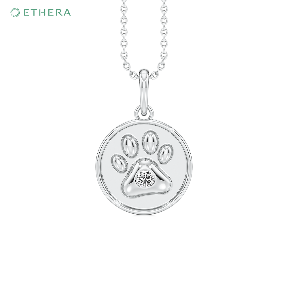 Ethera Pawfect Spark Pendant Neckwear for Women (White Gold)