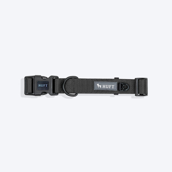 HUFT Classic D Ring Collar for Dogs (Coal Black)