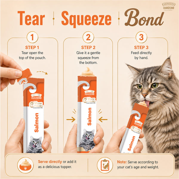 Signature Grain Zero Salmon Lickable Creamy Cat Treats