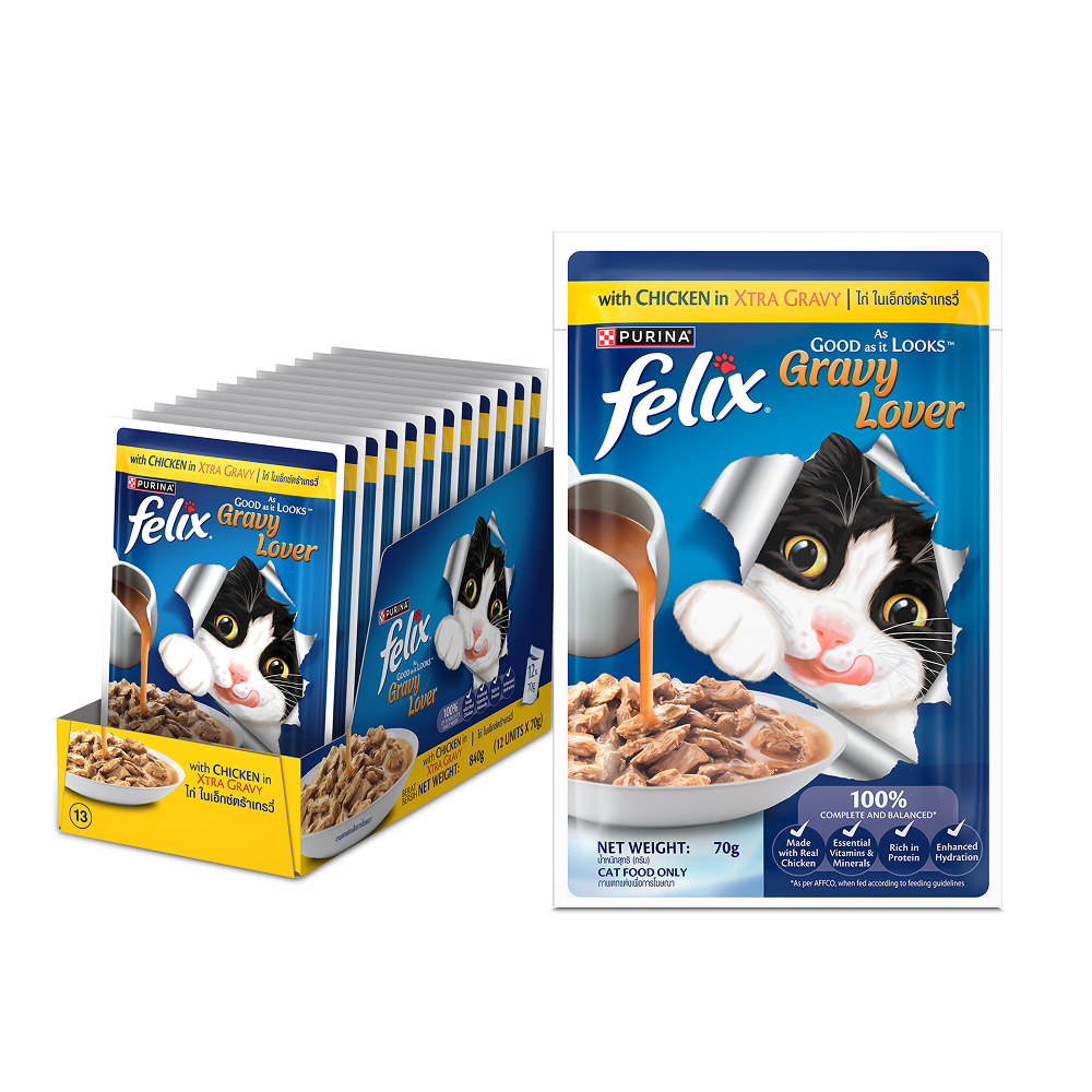 Purina Felix Gravy Lover Chicken Chunks Adult Complete and Balanced Cat Wet Food Cats-Wet Food Felix