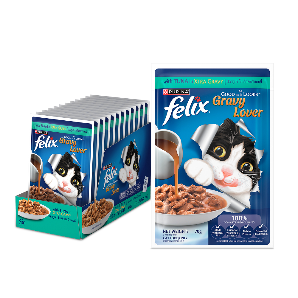 Purina Felix Gravy Lover Tuna Chunks Adult Complete and Balanced Cat Wet Food Cats-Wet Food Felix