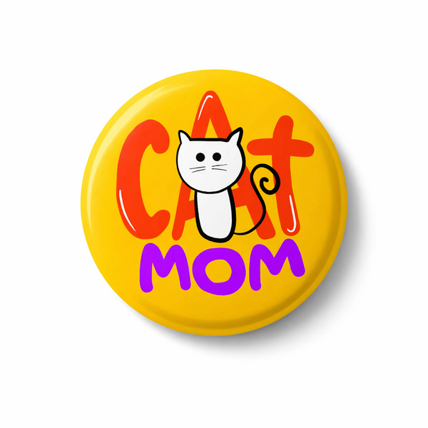 Doodlebawa 2 in 1 Cat Mom Pin Badge and Fridge Magnet