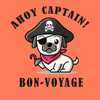 Cheeku Ahoy Captain Graphic Cotton T Shirt for Dogs and Cats (Orange) Both-Clothing & Accessories Cheeku Dropship