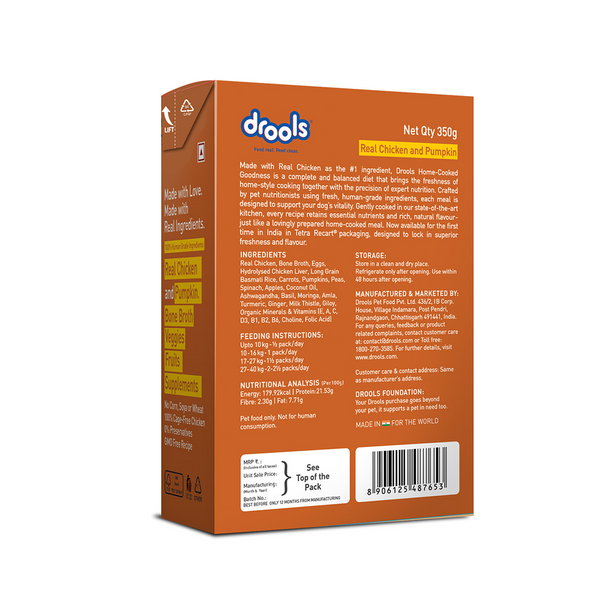 Drools Tetra Pack Real Chicken Pumpkin Dog Fresh Food