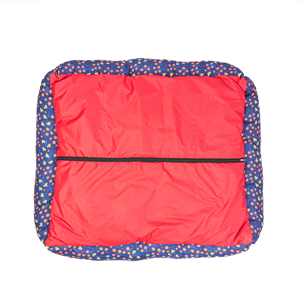 Skatrs Floral Bed for Dogs & Cats (Blue/Orange)