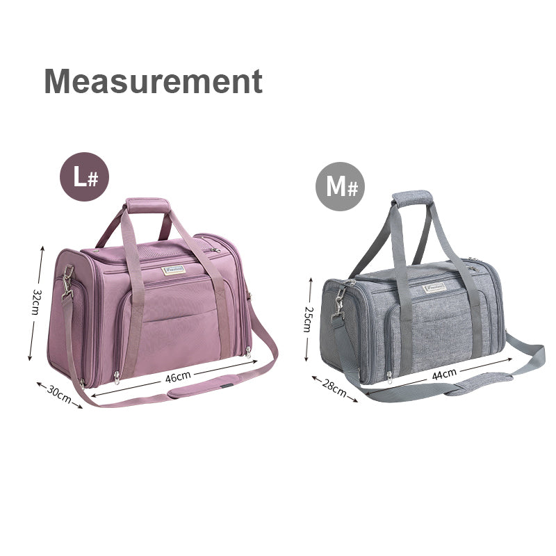 Truelove 3 Side Expandable Duffle Carrier for Dogs & Cats (Heather Gray) Both-Bedding, Mats & Travel Supplies Truelove
