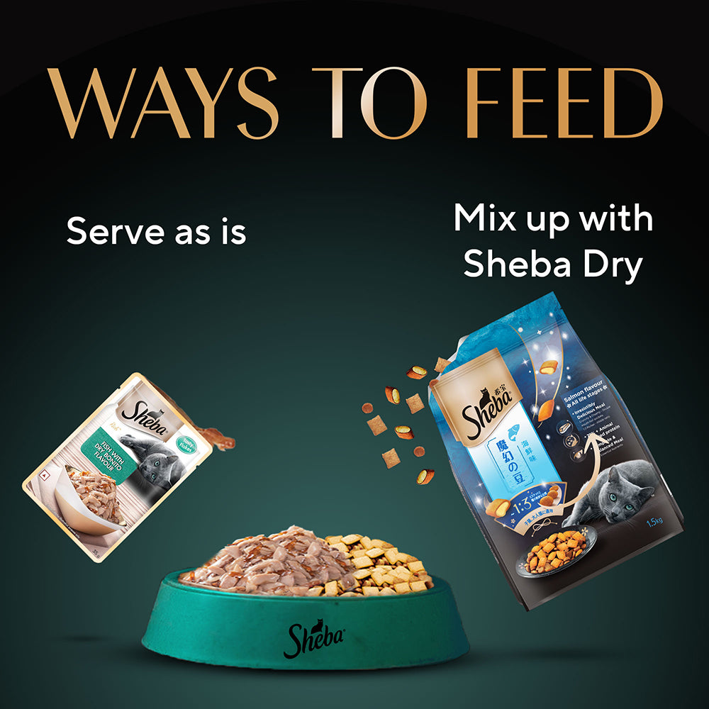 Sheba Fish with Dry Bonito Flake Premium Cat Wet Food Cats-Wet Food Sheba