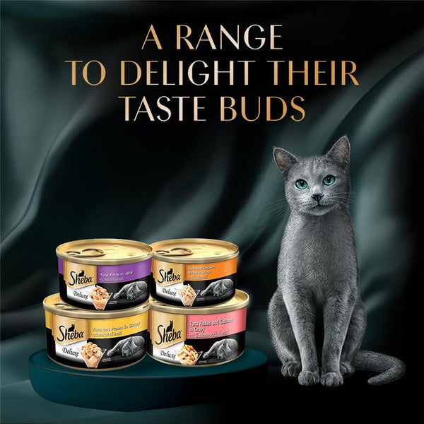 Sheba Dulex Complete Nutrition Tuna Flakes & Salmon In Gravy Cat Wet Food
