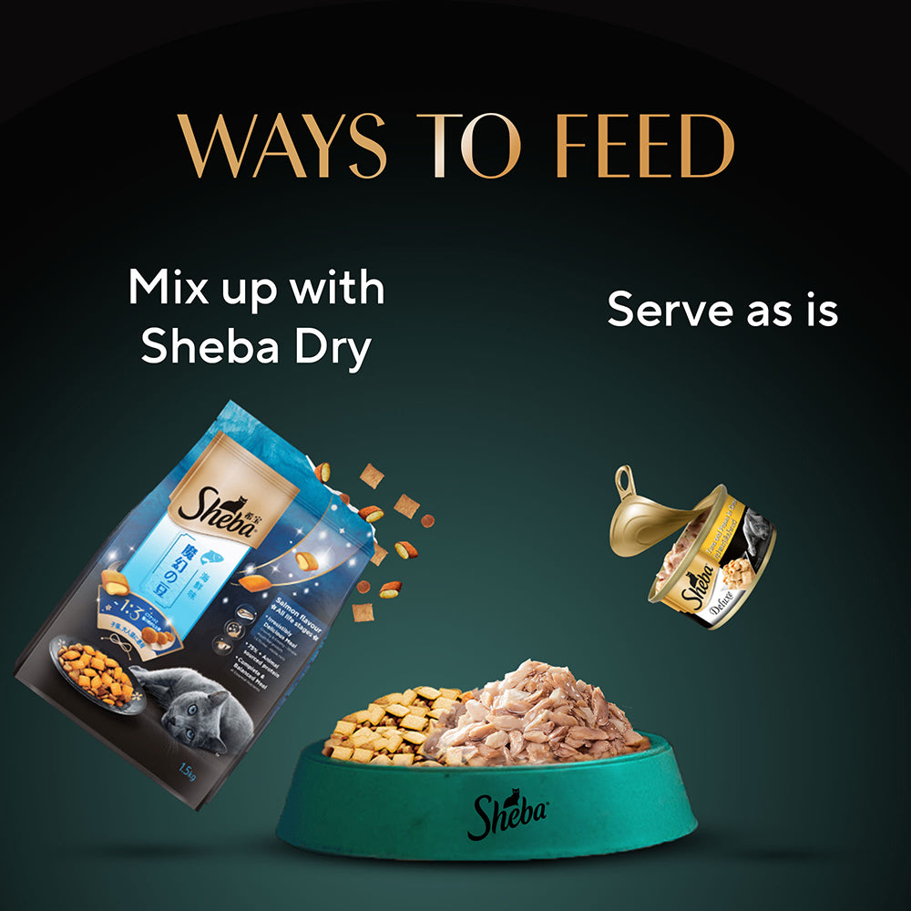 Sheba Tuna Fillet & Whole Prawns in Gravy Premium Cat Wet Food Cats-Wet Food Sheba
