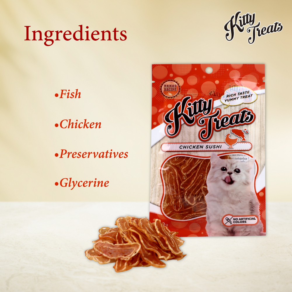 Kitty Treats Chicken Sushi and Chicken with Scallop Flavour Cat Treats Combo Cats-Treats & Others Kitty Treats