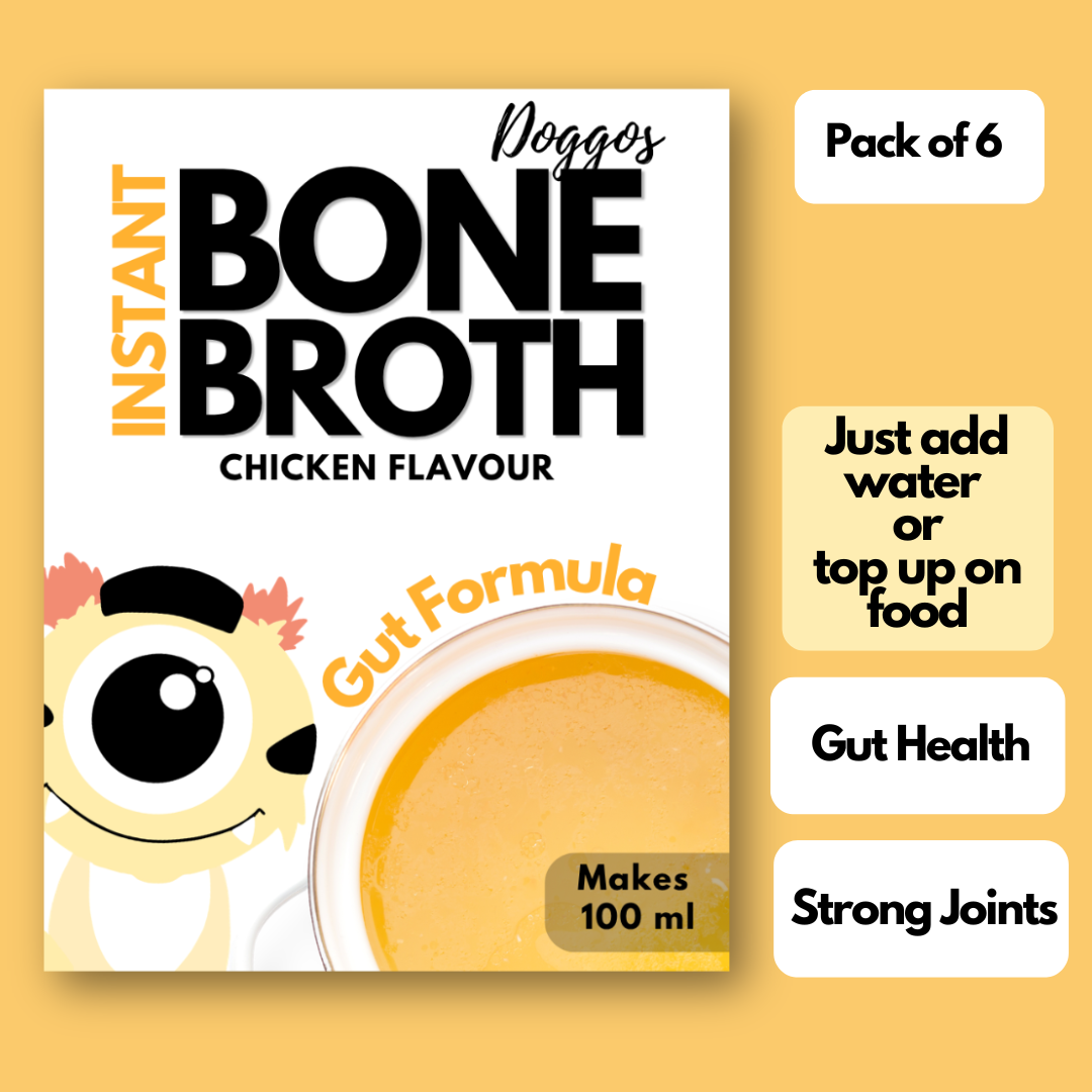 Doggos Instant Chicken Bone Broth Gut Formula (Makes 100ml) for Cats and Dogs Dogs-Wet Food Doggos 6x3.5g/100mL Soup