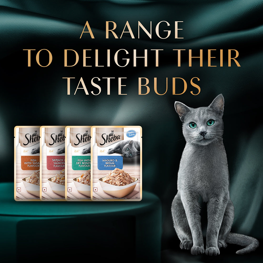 Sheba Fish with Dry Bonito Flake Premium Cat Wet Food Cats-Wet Food Sheba