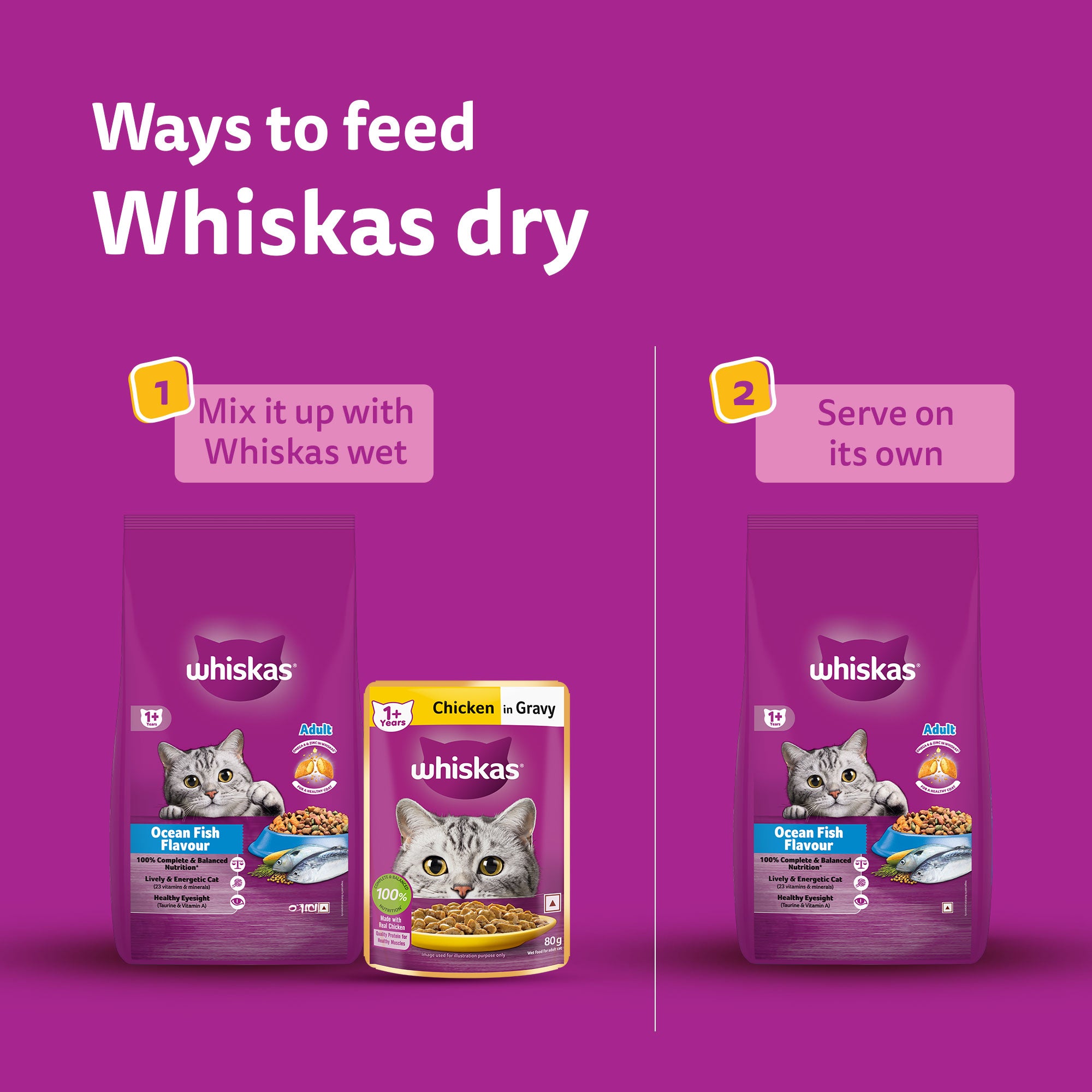 Whiskas Ocean Fish Flavour Dry Food & Petkit Freshelement Solo Automatic 2.4G WiFi Food Dispenser Adult Cat Combo Cats- Dry food Whiskas