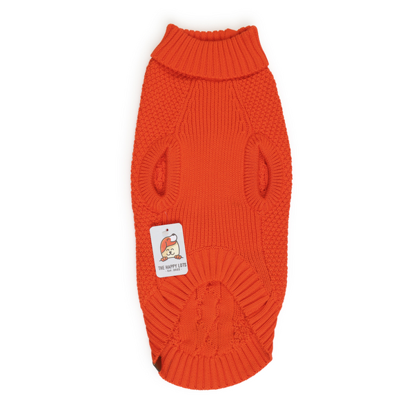 The Happy Lots Chunky Sweaters for Dogs (Orange)