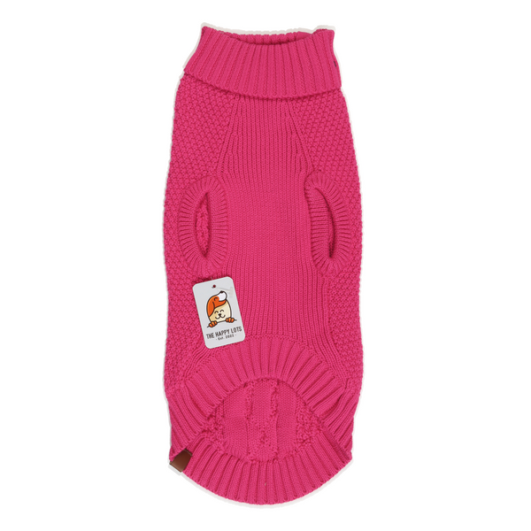The Happy Lots Chunky Sweaters for Dogs (Pink)