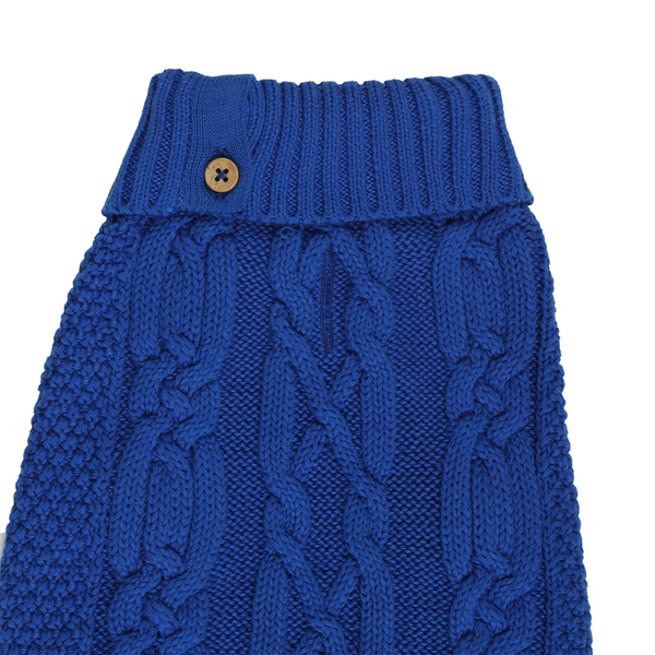 The Happy Lots Chunky Sweaters for Dogs (Bright Blue)