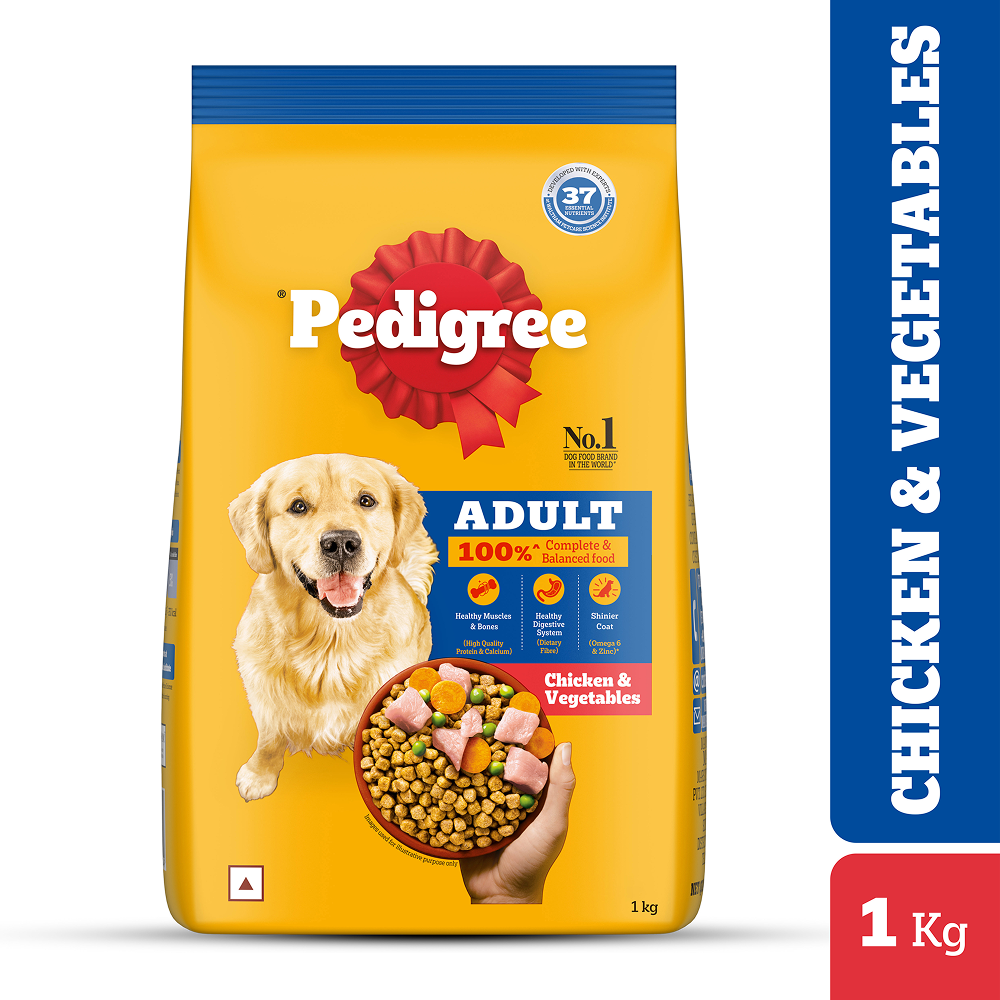 Pedigree Chicken and Vegetables Adult Dog Dry Food Dogs- Dry Food Pedigree 1kg