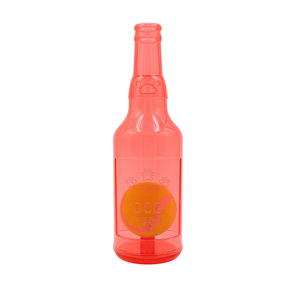 Talking Dog Club Ball in Bottle Rubber Chew Toy for Dogs (Red)