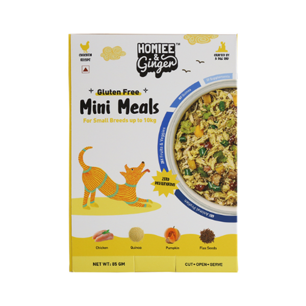 Homiee & Ginger Gluten Free Mini Meals Chicken & Quinoa Fresh Food for Dogs