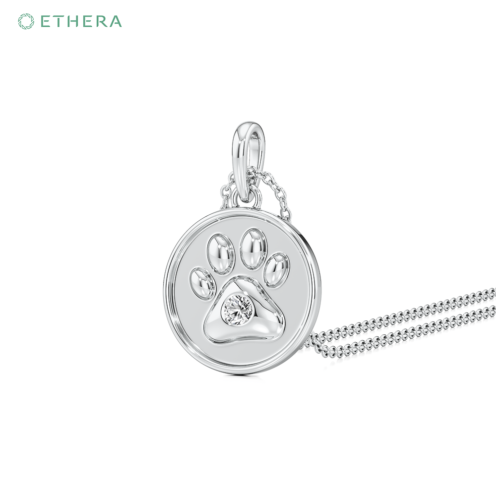 Ethera Pawfect Spark Pendant Neckwear for Women (White Gold)