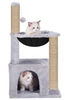 Furrlovers Plush Activity Cat Tree with Condo, Hammock & Jute Rope Scratching Posts for Kittens (Grey) Cats-Toys Furrlovers Dropship