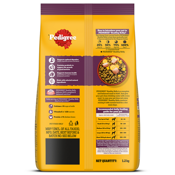 Pedigree New Healthy Belly Adult Dog Dry Food