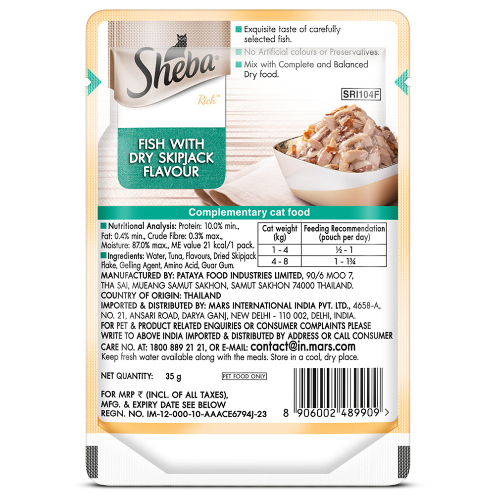 Sheba Fish with Dry Bonito or Skipjack Premium Cat Wet Food Cats-Wet Food Sheba