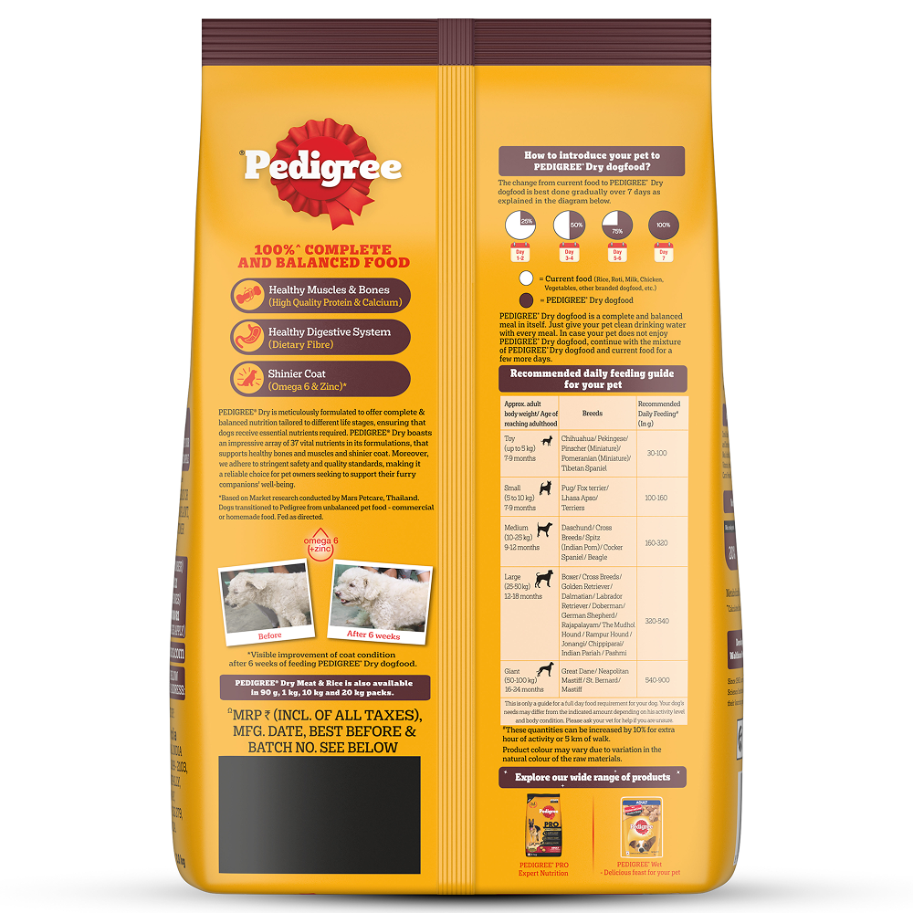 Pedigree Meat & Rice Adult Dog Dry Food