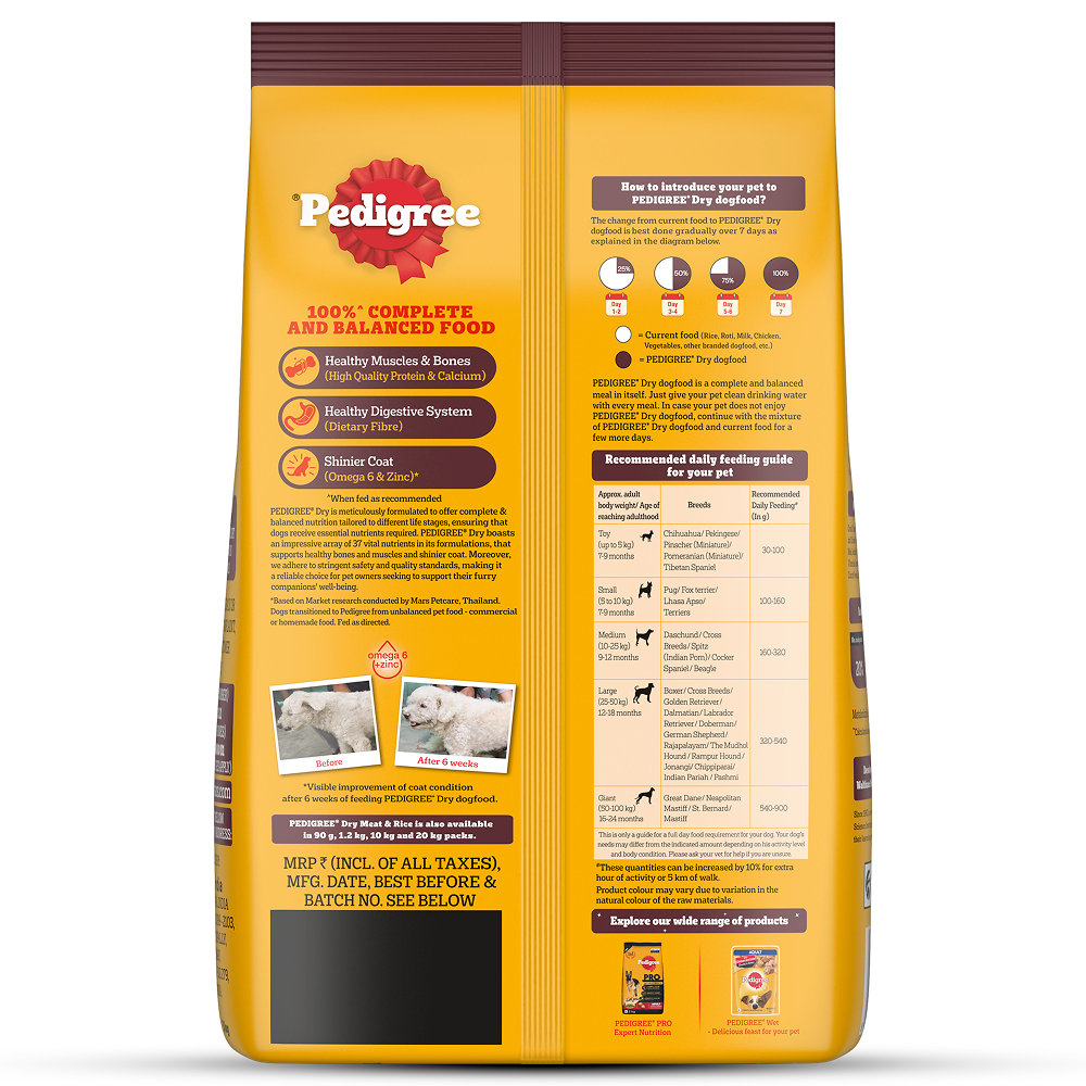 Pedigree Meat & Rice Adult Dog Dry Food