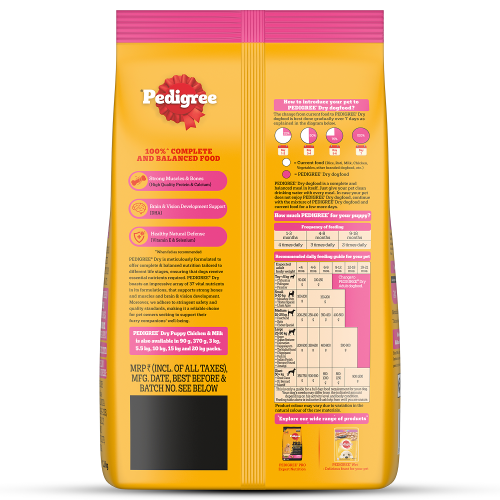 Pedigree Chicken and Milk Puppy Dog Dry Food Dogs- Dry Food Pedigree