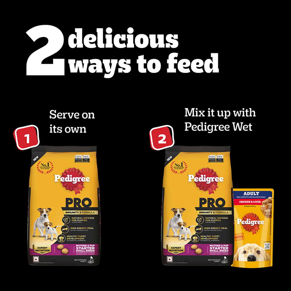 Pedigree PRO Expert Nutrition Lactating/Pregnant Mother & Puppy Starter (3 to 12 Weeks) Small Breed Dog Dry Food Dogs- Dry Food Pedigree PRO