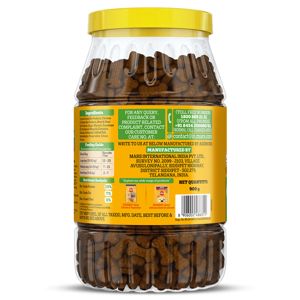 Pedigree Chicken Flavour (4+ Months) Biscrok Biscuits Jar Treats for Dogs