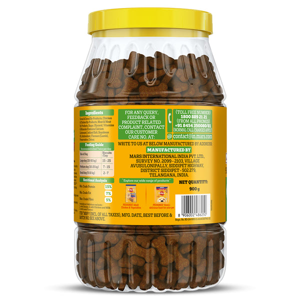 Pedigree Lamb Flavour (4+ Months) Biscrok Biscuits Jar Treats for Dogs
